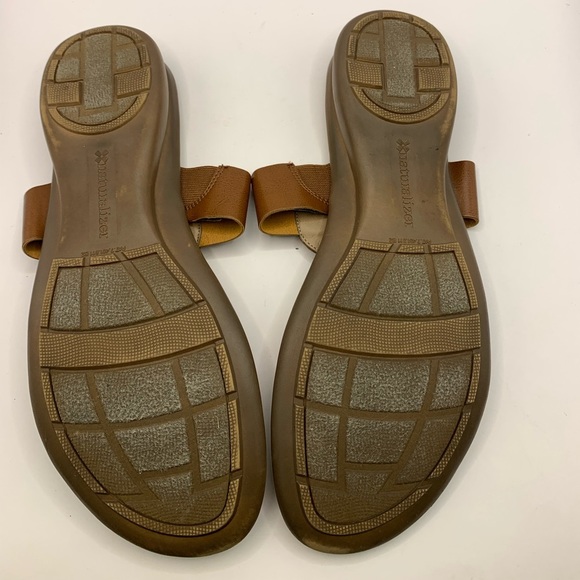 Naturalizer Jillian tan brown tong beaded sandals slides comfort size 9W - Picture 4 of 6